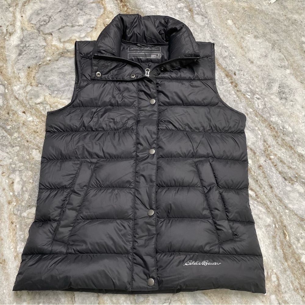 Eddie Bauer Lightweight 650 Down Vest Black Women's Size Small